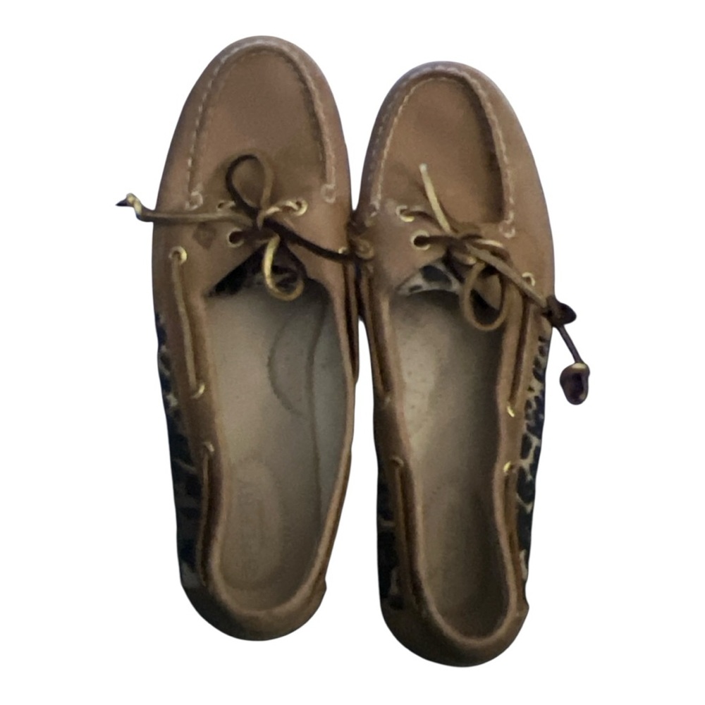 Sperry Tan and Leopard Print Loafers Size 9.5 - Picture 6 of 7